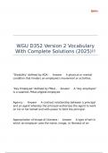 WGU D352 Version 2 Vocabulary With Complete Solutions &lpar;2025&rpar;&excl;&excl;