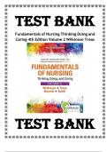 Test Bank for Fundamentals of Nursing - Vol 2&colon; Thinking&comma; Doing&comma; and Caring 4th Edition by Wilkinson Chapters 1-46 &vert;ISBN&colon; 9780803676879&vert; Guide A&plus;