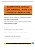 Exam 3 Personality Psychology&colon; Chapter 14 Personality Processes Exam Questions and Answers 100&percnt; Pass