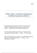 D352 Topic 3 Practice Questions Verified Answers &lpar;2025&rpar;&excl;&excl;