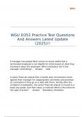 WGU D352 Practice Test Questions And Answers Latest Update &lpar;2025&rpar;&excl;&excl;