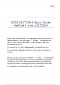D352 SECTION 3 Study Guide Verified Answers &lpar;2025&rpar;&excl;&excl;