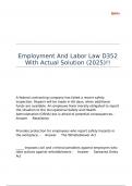 Employment And Labor Law D352 With Actual Solution &lpar;2025&rpar;&excl;&excl;