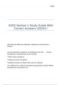 D352 Section 1 Study Guide With Correct Answers &lpar;2025&rpar;&excl;&excl;