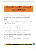  Psychology of Personality Bundled Exams Questions and Answers 100&percnt; Pass Assured 