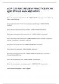 AGR 322 RBC REVIEW PRACTICE EXAM QUESTIONS AND ANSWERS&period;