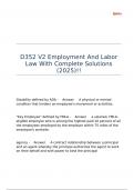 D352 V2 Employment And Labor Law With Complete Solutions &lpar;2025&rpar;&excl;&excl;