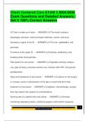 Client Centered Care EXAM 2 2024&sol;2025  Exam Questions and Detailed Answers &vert;  Get it 100&percnt; Correct Answers