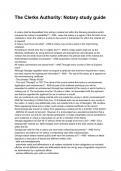 The Clerks Authority&colon; Notary study guide &lpar;2025&sol;2026 Newest Update&rpar; COMPLETE QUESTIONS AND VERIFIED ANSWERS  ALREADY GRADED A&plus;&excl;&excl;