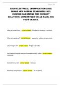 ESCO ELECTRICAL CERTIFICATION 2025&vert;  BRAND NEW ACTUAL EXAM WITH 100&percnt;  VERIFIED QUESTIONS AND CORRECT  SOLUTIONS&vert; GUARANTEED VALUE PACK&vert; ACE  YOUR GRADES&period;