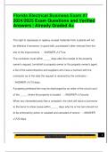 Florida Electrical Business Exam &num;7 2024&sol;2025 Exam Questions and Verified  Answers &vert; Already Graded A&plus;
