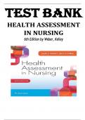 Test Bank for Health Assessment in Nursing 6th Edition by Janet R&period; Weber & Jane H&period; Kelley &comma; ISBN&colon; 9781496344380 &vert;COMPLETE TEST BANK&vert; Guide A&plus;