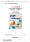 Test Bank Focus on Nursing Pharmacology 8th Edition Test bank by Amy Karch