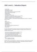 CBV Level 1 - Valuation Report Questions and Answers Graded A&plus;
