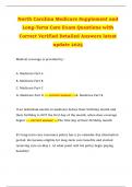 North Carolina Medicare Supplement and Long-Term Care Exam Questions with Correct Verified Detailed Answers latest update 2025