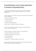 Final Estimates Level 1 Exam Questions & Answers Guaranteed Pass
