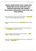 MOBILE CRANE NCCER STUDY GUIDE 2025&vert;  BRAND NEW ACTUAL EXAM WITH 100&percnt;  VERIFIED QUESTIONS AND CORRECT  SOLUTIONS&vert; GUARANTEED VALUE PACK&vert; ACE  YOUR GRADES&period;