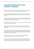 NUR 233 EXAM 2025 WITH 100&percnt; CORRECT ANSWERS