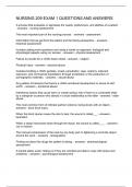 NURSING 209 EXAM 1 QUESTIONS AND ANSWERS