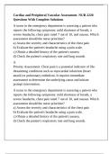 Cardiac and Peripheral Vascular Assessment- NUR 2220 Questions With Complete Solutions