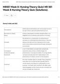 NR501 Week 8&colon; Nursing Theory Quiz&vert; NR 501 Week 8 Nursing Theory Quiz &lpar;Solutions&rpar;&period;