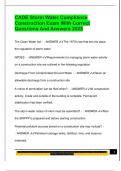 CADE Storm Water Compliance  Construction Exam With Correct  Questions And Answers 2025