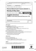 Pearson Edexcel GCSE English Literature &lpar;1ET0&rpar; Paper 2 June 2024 QUESTION PAPER-19th-century Novel and Poetry since 1789