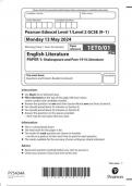 Pearson Edexcel GCSE English Literature &lpar;1ET0&rpar; Paper 1 June 2024 QUESTION PAPER -Shakespeare and Post-1914 Literature