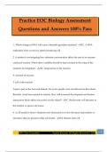 Practice EOC Biology Assessment Questions and Answers 100&percnt; Pass