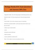 Biology Florida EOC Exam Questions and Answers 100&percnt; Pass