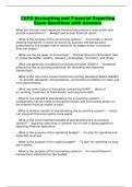 CGFO Accounting and Financial Reporting Exam Questions with Answers