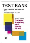 Test Bank For College Reading and Study Skills 14th Edition by McWhorter 