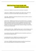 FFM Final Exam Study Guide with Complete Solutions 2025