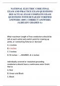 NATIONAL ELECTRIC CODE FINAL EXAM AND PRACTICE EXAM QUESTIONS 2025 ACTUAL EXAM COMPLETE EXAM QUESTIONS WITH DETAILED VERIFIED ANSWERS &lpar;100&percnt; CORRECT ANSWERS&rpar; &sol;ALREADY GRADED A&plus;