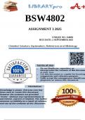 BSW4802 Assignment 3 (100% COMPLETE ANSWERS) 2025 (154001) - DUE 2 September 2025