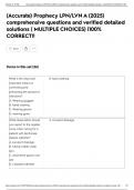 &lpar;Accurate&rpar; Prophecy LPN&sol;LVN A &lpar;2025&rpar; comprehensive questions and verified detailed solutions &lpar; MULTIPLE CHOICES&rpar; &vert;100&percnt; CORRECT&excl;&excl;