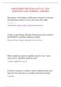 PJM GENERATOR EXAM &lpar;ACTUAL 2025&rpar; QUESTIONS AND VERIFIED ANSWERS