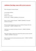 radiation Oncology exam with correct answers