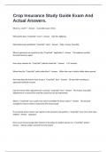 Crop Insurance Study Guide Exam And Actual Answers&period;