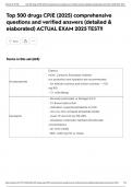 Top 500 drugs CPJE &lpar;2025&rpar; comprehensive questions and verified answers &lpar;detailed & elaborated&rpar; ACTUAL EXAM 2025 TEST&excl;&excl;