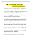 FFM Actual Exam Questions with Complete Solutions 2025