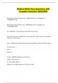 Medical Math Hosa Questions with Complete Solutions 2024&sol;2025