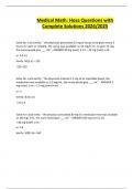 Medical Math&colon; Hosa Questions with Complete Solutions 2024&sol;2025