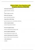Medical Math&colon; Hosa Questions with Complete Solutions 2024&sol;2025