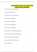 Hosa Medical Math Study Guide with 100&percnt; Accurate Solutions