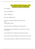 Hosa Medical Math Questions with Complete Solutions 2024&sol;2025