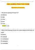 CMA &lpar;AAMA&rpar; Practice Exam &lpar;Latest 2025 &sol; 2026 Update&rpar;&vert; Questions and Verified Answers &vert; 100&percnt; Correct &vert; Grade A&plus;