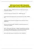 MIS Access Exam2 UNH &vert;Questions Solved 100&percnt; Correct&vert; Verified Solutions