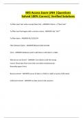 MIS Access Exam UNH &vert;Questions Solved 100&percnt; Correct&vert; Verified Solutions