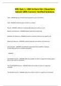 MIS Quiz 1&comma; UNH Incham Kim &vert;Questions Solved 100&percnt; Correct&vert; Verified Solutions
